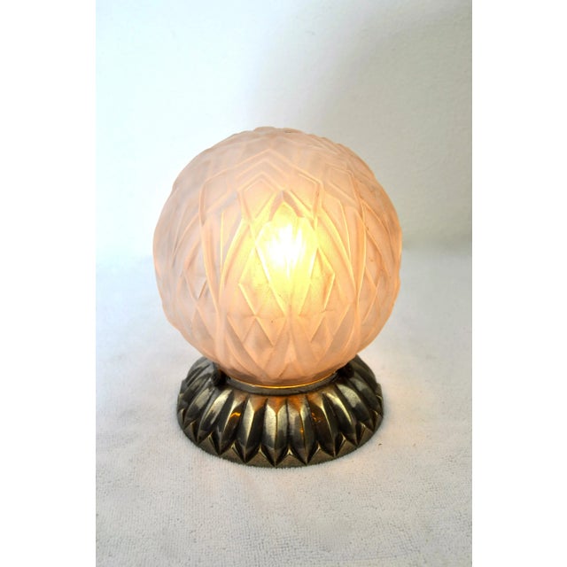 1940s Vintage French Art Deco Table Lamp For Sale - Image 5 of 10