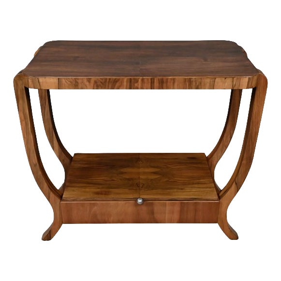 Art Deco Style Walnut Veneer Console Table, 20th Century For Sale