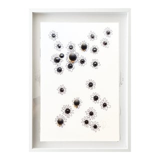 "Field of Daisies 16" Original Mixed-Media Painting by Jake Poser, Framed For Sale