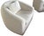 A pair of sophisticated, designer, custom swivel chairs custom made for a client, featuring a modern, circular silhouette...