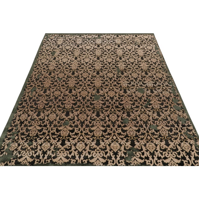 Hand-knotted in luxurious wool & silk, this 9x12 contemporary rug from our Modern Classics collection uniquely recaptures...