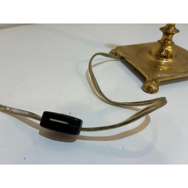 Vintage Solid Brass Candlestick Table Lamp 10” For Sale In Philadelphia - Image 6 of 8