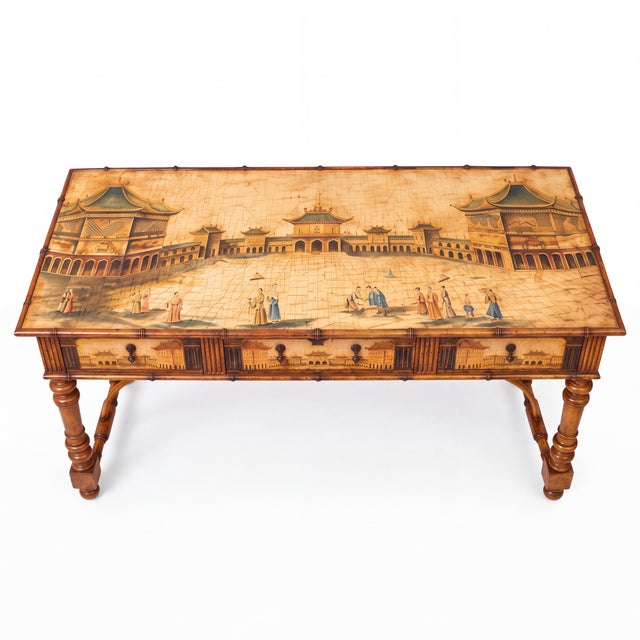 Lane Furniture Lane Venture Faux Bamboo Chinoiserie Fruitwood Sideboard Credenza Table For Sale - Image 4 of 10