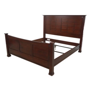 Stickley King Size Model 8747 Cherry Panel Bed For Sale
