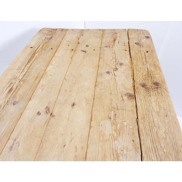 Large Wood Farmhouse Table, 1950s For Sale - Image 9 of 16