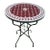Red Round Iron Table With Mosaic Artwork For Sale