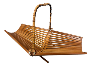 Vintage Foldable Fruit Bowl in Bamboo, 1970s