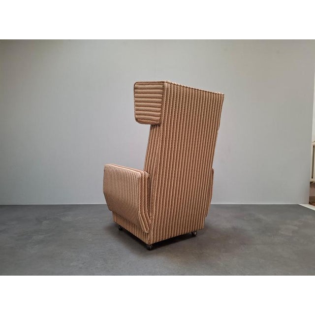 Mid-Century Modern Wingback Lounge Armchair on Castors in Upholstery, 1960 For Sale - Image 13 of 18