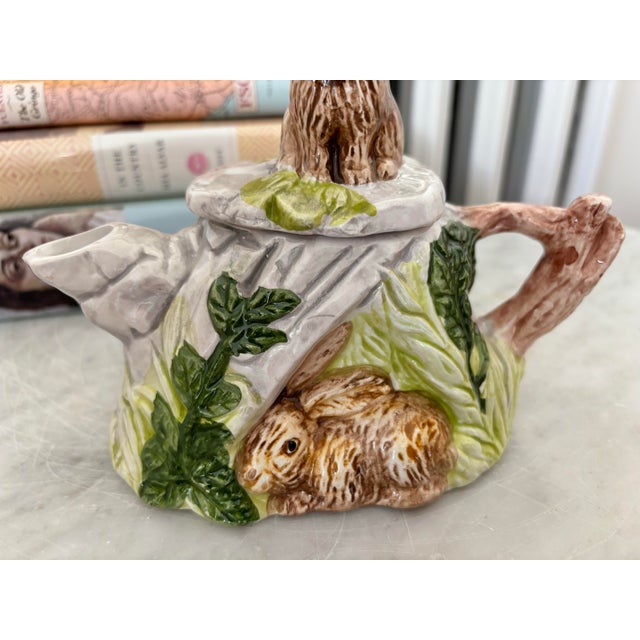 Figurative 1990s Ceramic Rabbit Tea Pot and Lid, After Shafford For Sale - Image 3 of 5