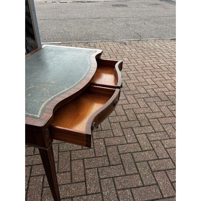 Sheraton Revival Serpentine Front Mahogany Console Table For Sale - Image 9 of 10