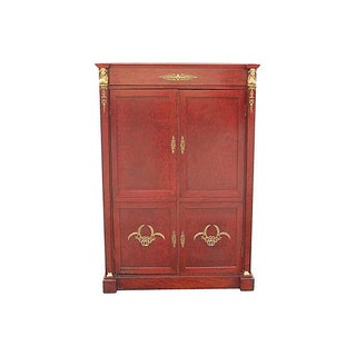 Neoclassical 1920s Red Armoire For Sale