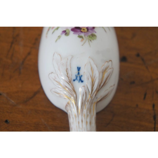 Ceramic Antique German Meissen Dresden Sprays Porcelain Floral Serving Spoon For Sale - Image 7 of 11