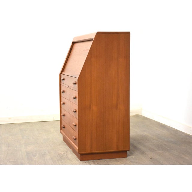 1970s 1970s Danish Modern Teak Secretary Desk by Dyrlund For Sale - Image 5 of 9