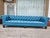 Animal Skin 1960's Blue Chesterfield Sofa For Sale - Image 7 of 12
