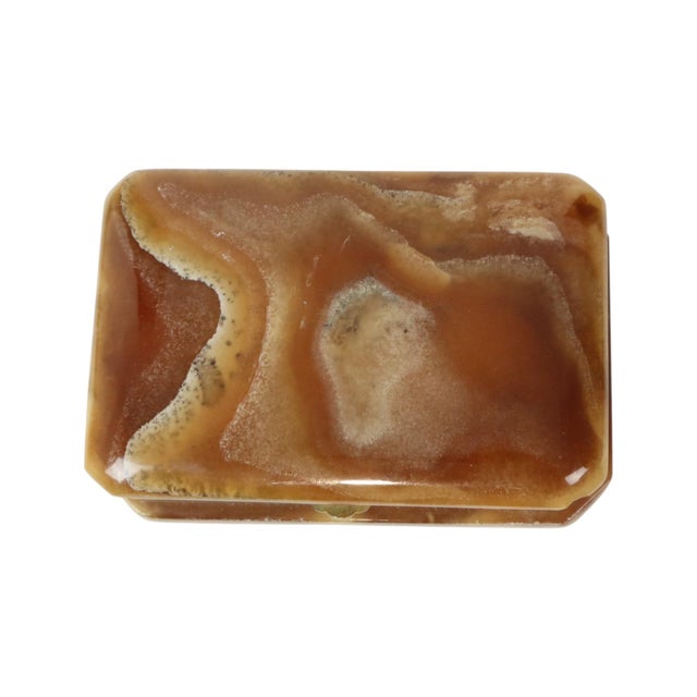 1960s Vintage Italian Jewelry Box in Alabaster with Gold Lions Paws, 1960s For Sale - Image 5 of 13