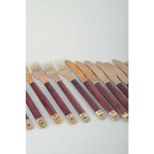 Model 222 Dinner Cutlery Service for 8 in Bronze and Rosewood from Brøste, 1960s, Set of 26 For Sale - Image 3 of 5