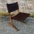 Mid 20th Century Wood & Leather Cantilevered Chair For Sale - Image 4 of 9
