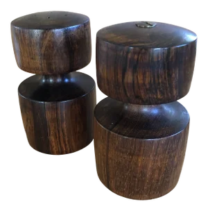 Vintage Danish Rosewood Salt & Pepper Mill Shakers- Set of 2