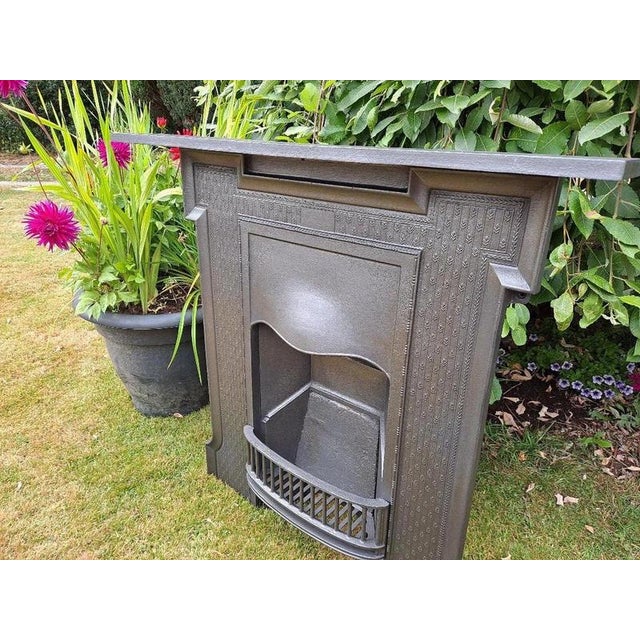 Gold Antique Cast Iron Combination Fireplace, 1915 For Sale - Image 8 of 13