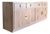 Refinished Mount Airy Bleached Oak Sideboard With Brass Hardware, Mid-Century For Sale