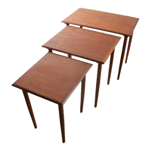 Danish Mid Century Modern Nesting Tables in Teak