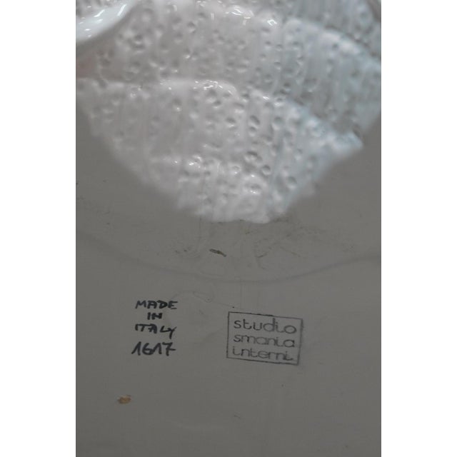 Ceramic Large Ceramic Clam Shell Lamp by Studio A Smania Milano, Italy, 1970s For Sale - Image 7 of 10