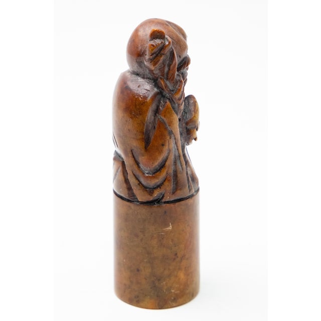 Stone Chinese Soapstone Chop Seal With Shoulao For Sale - Image 7 of 10