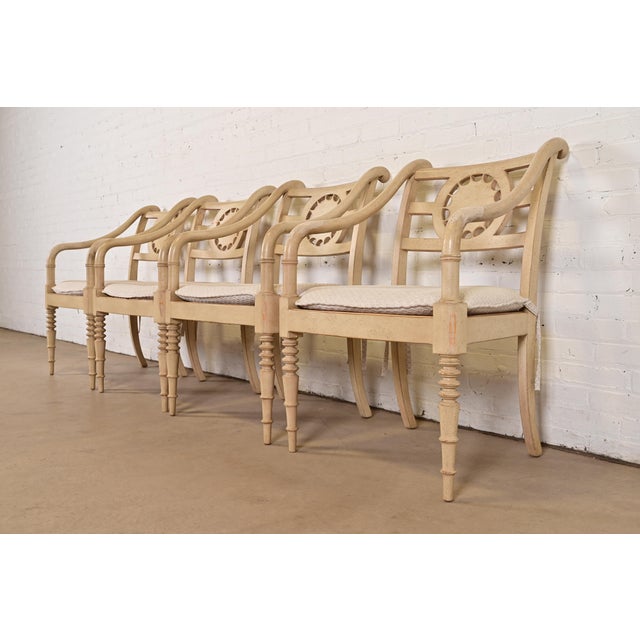 Baker Furniture Company Baker Furniture British Colonial Armchairs, Set of Four For Sale - Image 4 of 13