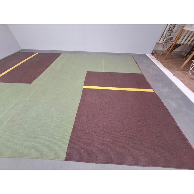 Mid-Century Modern Geometric Rug, Czechoslovakia, 1960s For Sale - Image 15 of 17