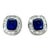 1950s Pair of Agl Ceylon Sapphire and Diamond Earrings, Platinum For Sale