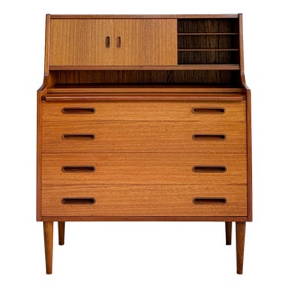 Teak Bureau with Writing Surface and Vanity Drawer from Illums Bolighus, 1960s For Sale