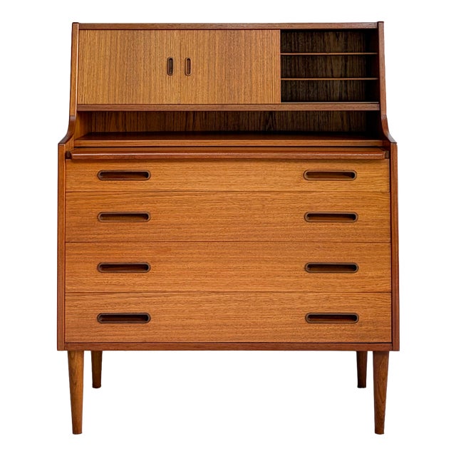 Teak Bureau with Writing Surface and Vanity Drawer from Illums Bolighus, 1960s For Sale