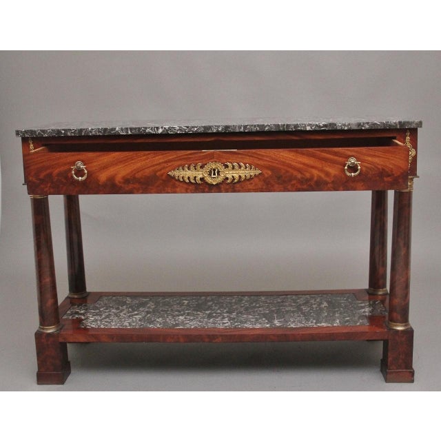 19th Century Marble Top Mahogany Console Table, 1880 For Sale - Image 13 of 18