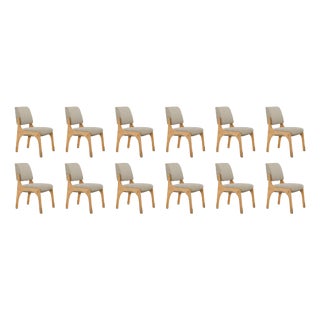 Arches II Dining Chairs in Oak and Bouclé from Insidherland, Set of 12 For Sale