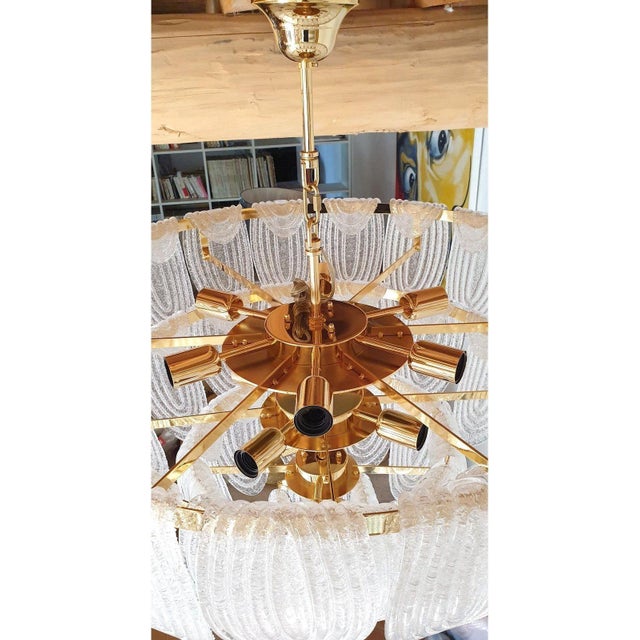 Large Mid Century Modern Murano Glass Chandelier Italy For Sale - Image 13 of 13