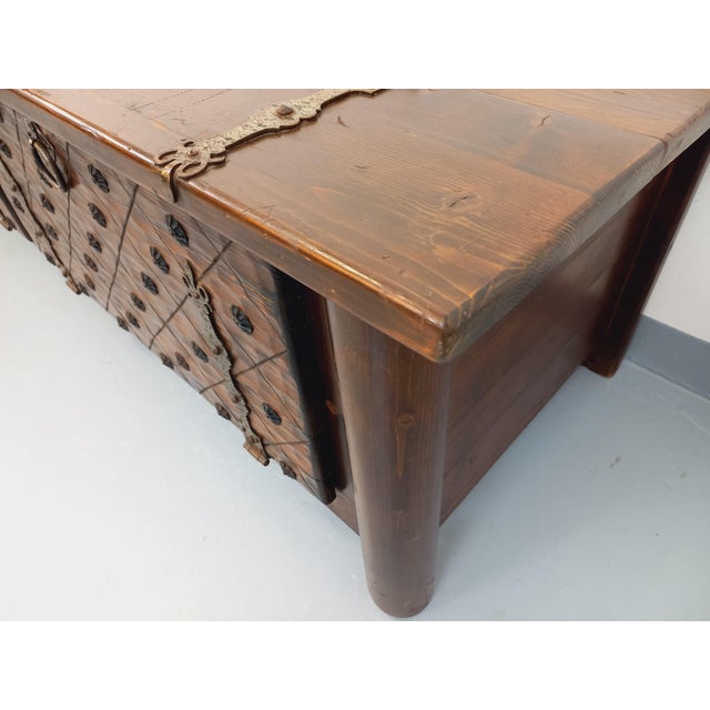 Tan Vintage Brutalist Sideboard by Georges Robert, 1960s For Sale - Image 8 of 18