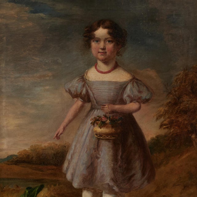 Early 18th Century Pair of Antique English Portraits of the Binns Sisters For Sale - Image 5 of 18