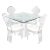 Set of 4 Lucite Dining Chairs Square Dining Table on Single Pedestal Base - 5 Pieces For Sale