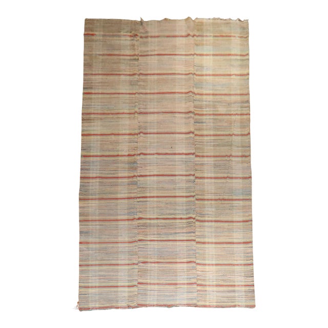 Large Antique American Rag Rug For Sale