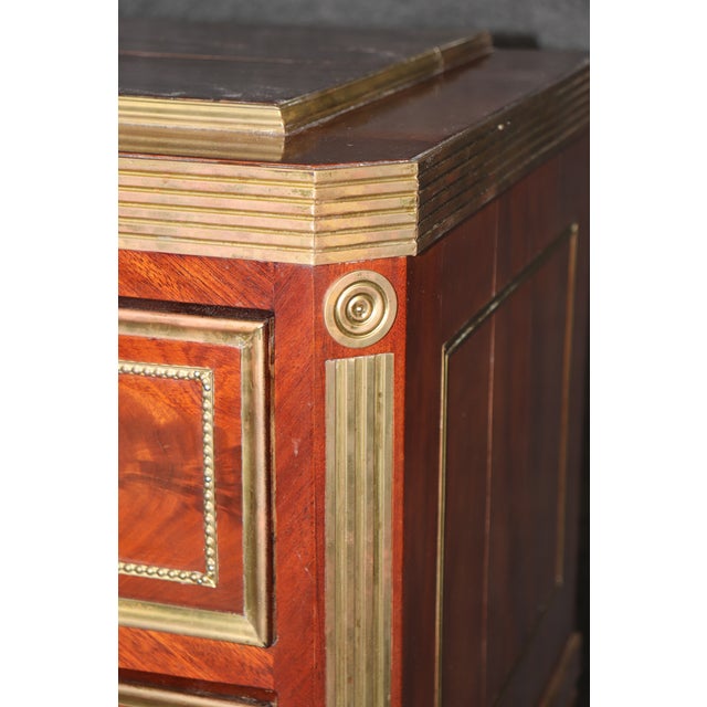 Pair of Brass Mounted Flame Mahogany Russian Baltic Directoire Style Commodes For Sale - Image 14 of 14