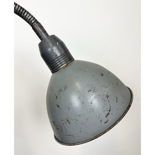 Industrial Scissor Wall Lamp in Grey from Elektroinstala, 1960s For Sale - Image 11 of 15