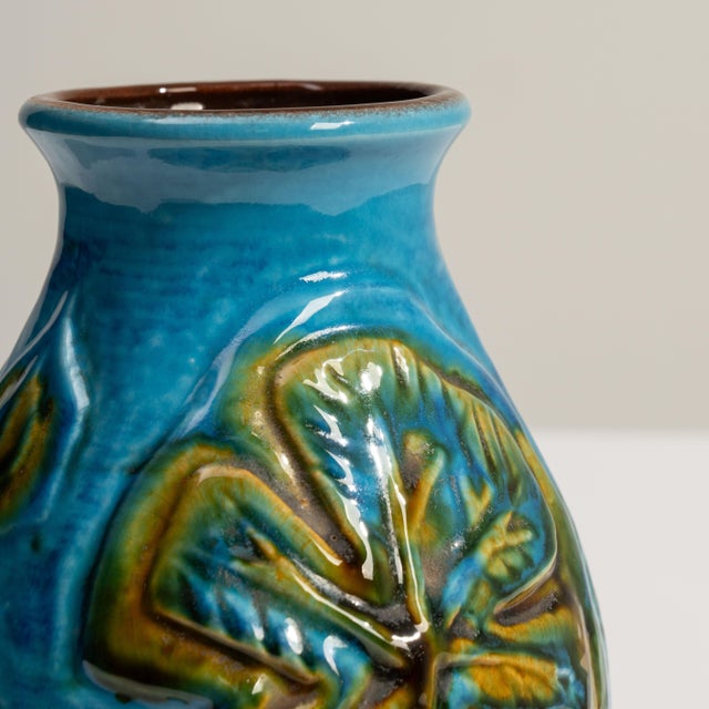 Ceramic 1960s Germany Blue Ceramic Vase For Sale - Image 7 of 18