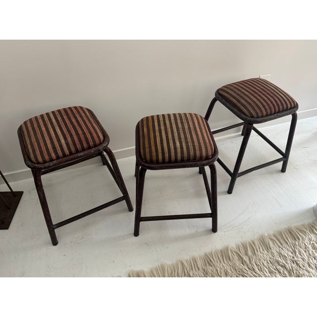 Metal Mid 20th Century Pair of Industrial Stools From Portugal For Sale - Image 7 of 8