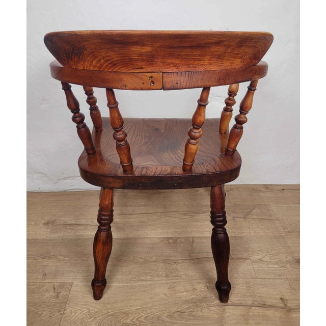 Victorian Country Farmhouse Ash and Elm Smoker's Bow Armchair, 1900s For Sale - Image 13 of 18