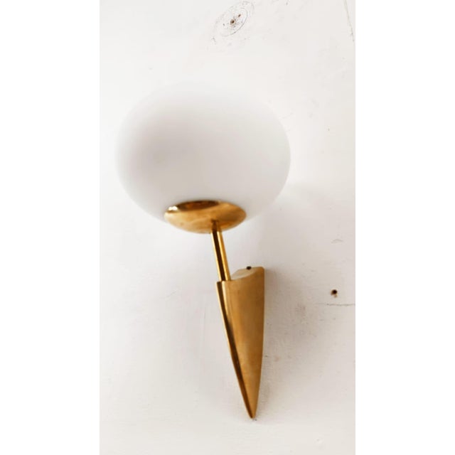 Brass Wall Light with Oval Glass Details For Sale - Image 12 of 12