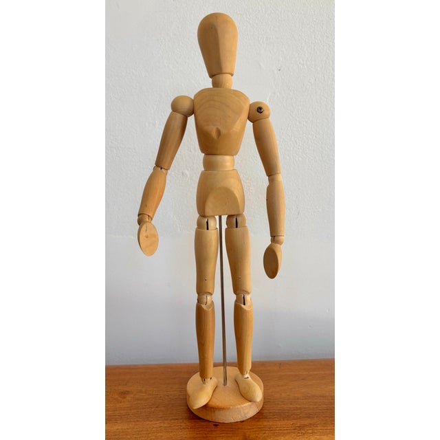 Japanese Late 20th Century Wooden Artists Articulating Figure For Sale - Image 3 of 5