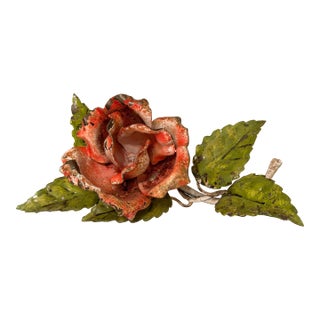 Vintage Tole Rose For Sale