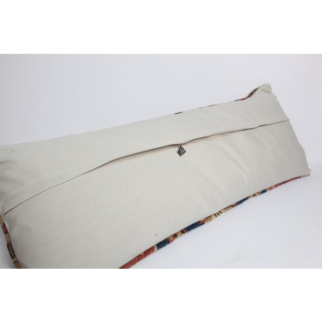Antique Caucasian Kazak Rug Pillow Cover With Animal Figures -16'' X 42'' For Sale - Image 11 of 11