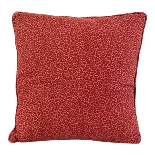 Vintage Cranberry Red Leopard Print Throw Pillow After Schumacher For Sale