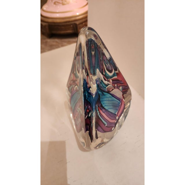 Glass Mid 20th Century Abstract Art Glass Sculpture For Sale - Image 7 of 8